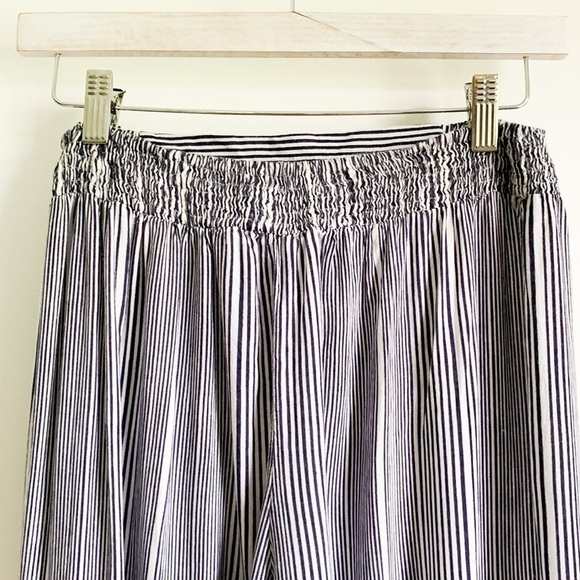 Angie Navy Striped Wide Leg Beach Pants - Picture 6 of 7